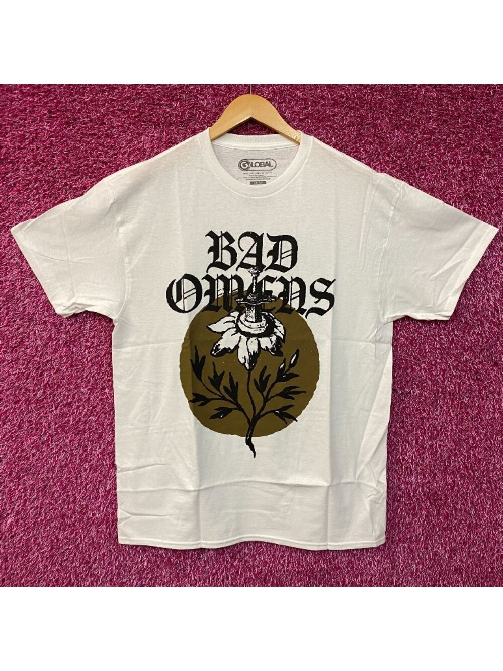 Bad Omens Sword Flower Metal Band Graphic T-Shirt Large